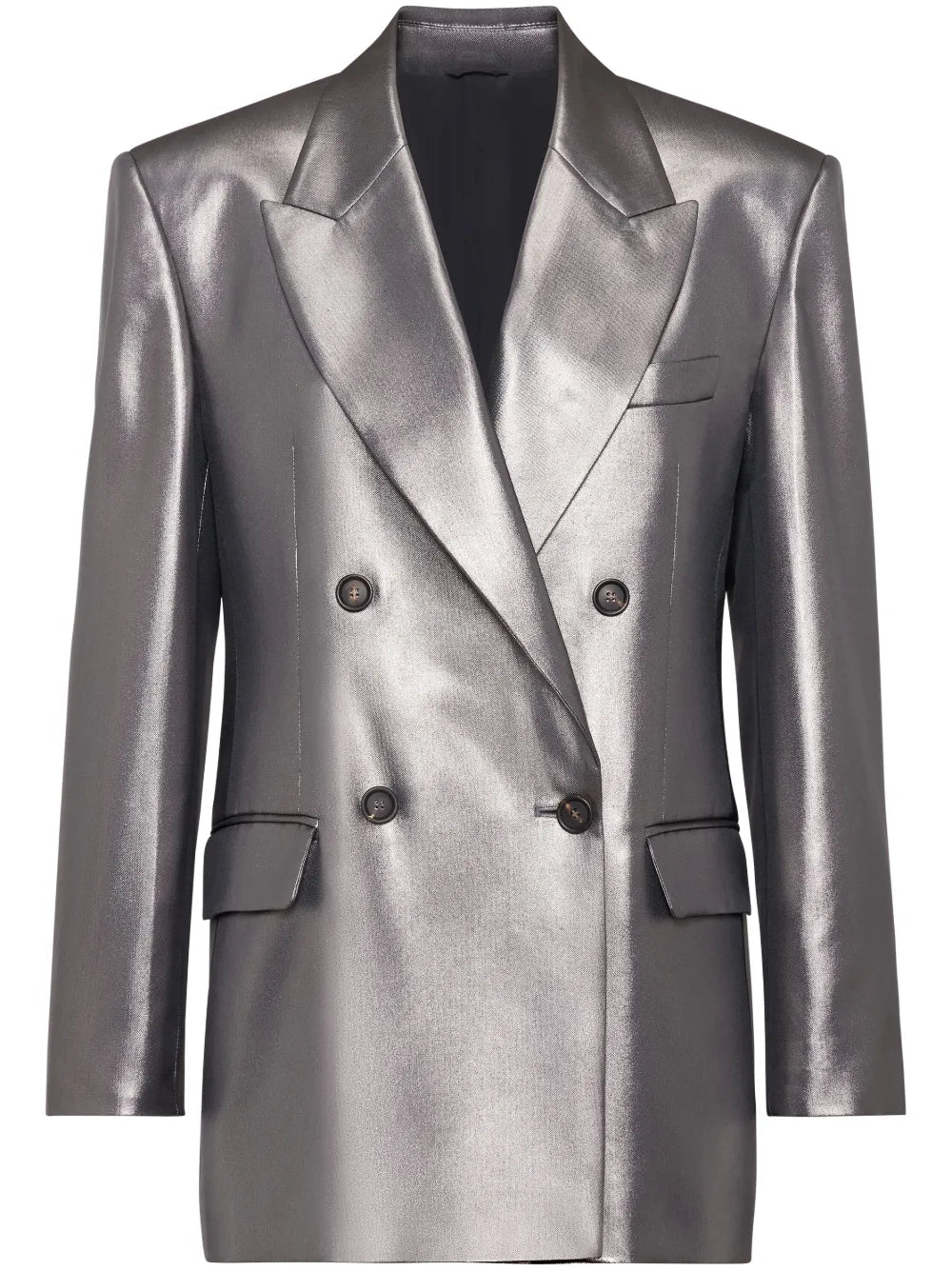 Double-Breasted Metallic Blazer