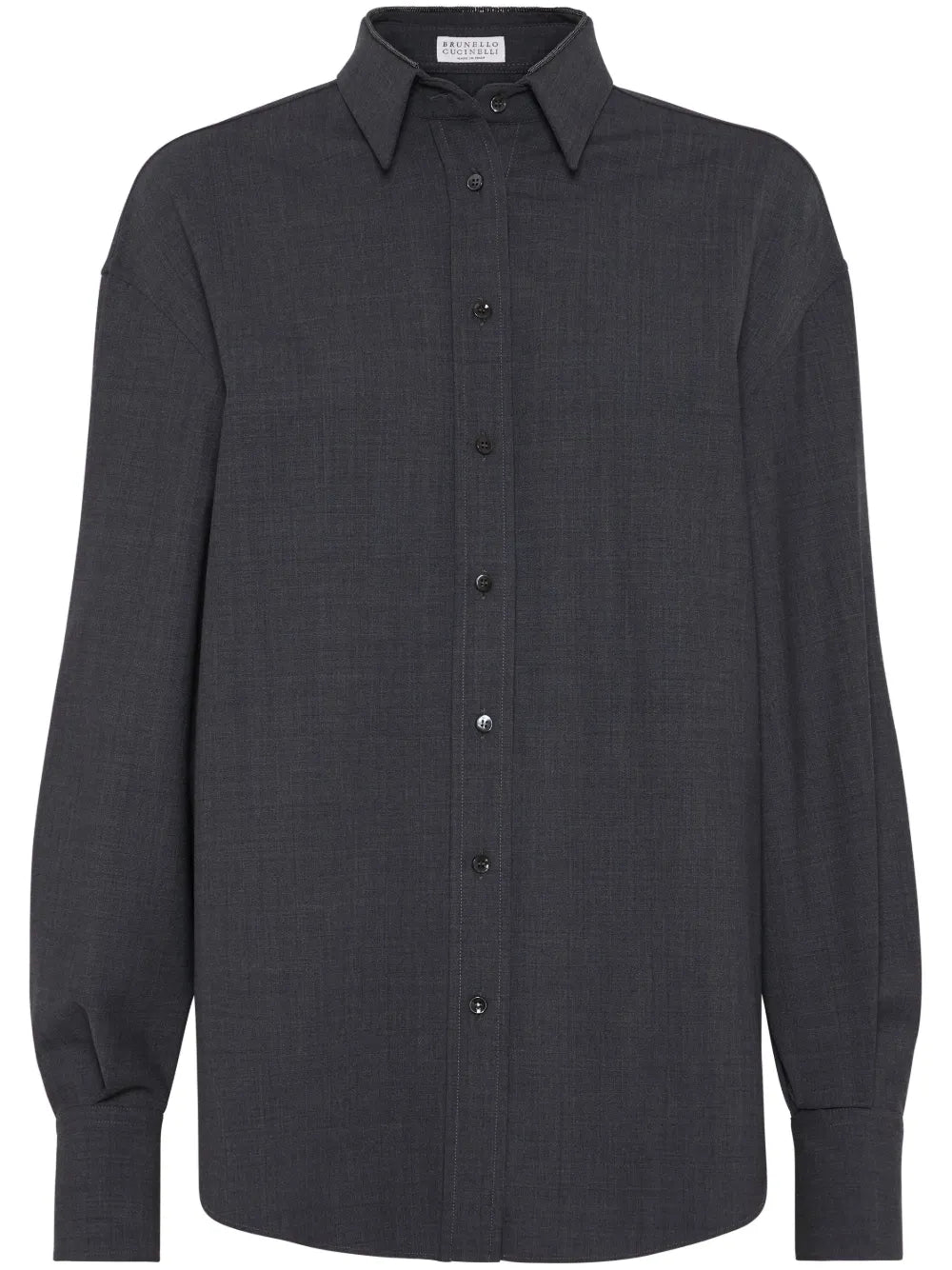 Monili-Detail Long-Sleeve Shirt