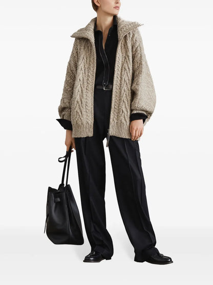 Monili Detail Wide-Leg Trousers