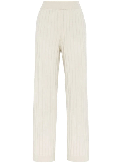 Ribbed-Knit Cashmere Pants