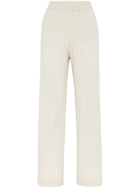 Ribbed-Knit Cashmere Pants
