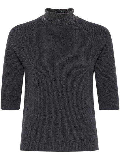 High-Neck Cashmere Jumper