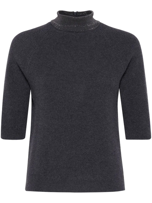 High-Neck Cashmere Jumper