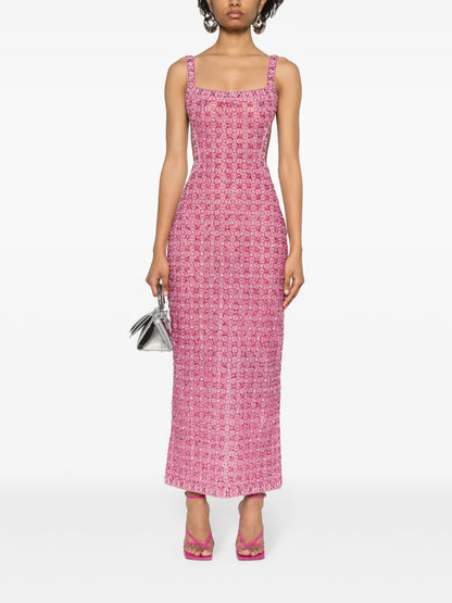 Crystal-Embellished Mesh Dress