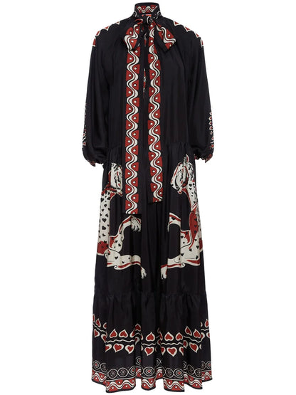 Athena Animal-Print Silk Dress