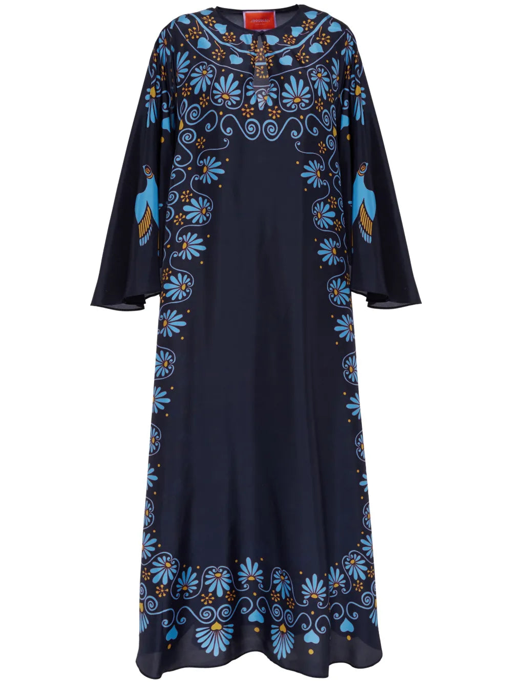 Geometric-Print Silk Kaftan