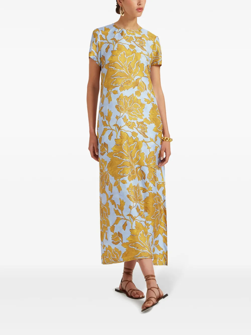 Floral-Print Silk Maxi Dress