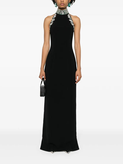 Crystal-Embellished Maxi Dress