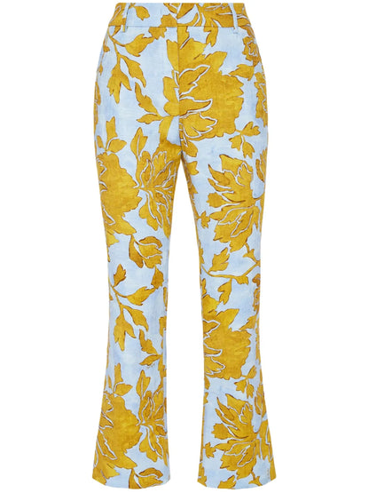 24/7 Floral-Print Cropped Trousers