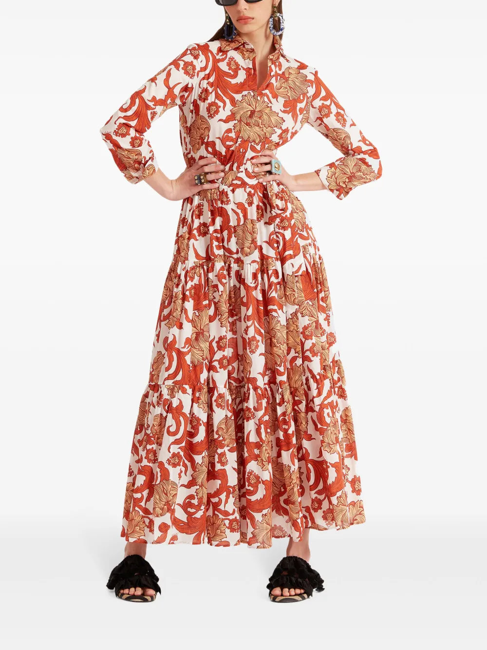 Bellini Botanical-Print Cotton Dress