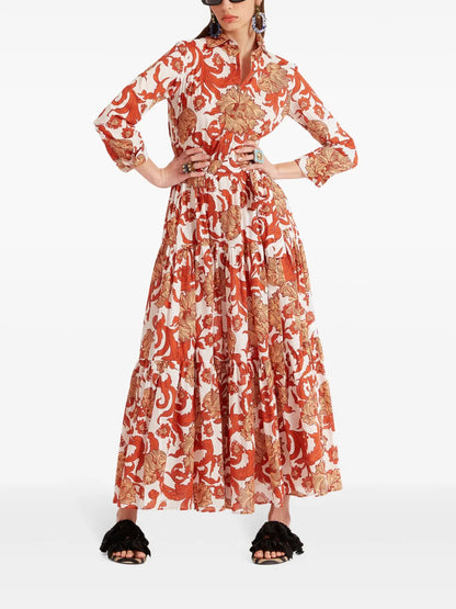 Bellini Botanical-Print Cotton Dress