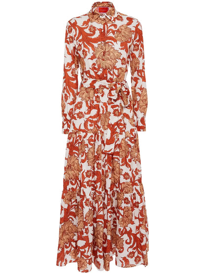 Bellini Botanical-Print Cotton Dress