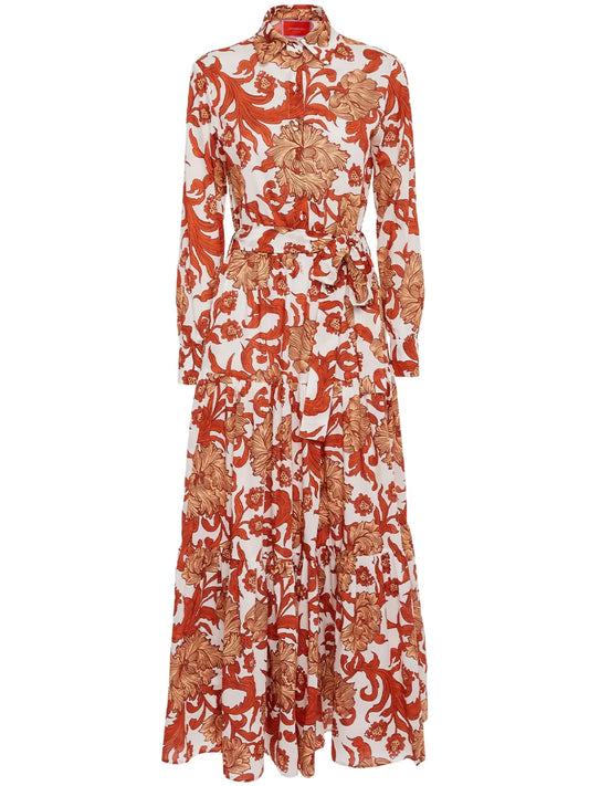 Bellini Botanical-Print Cotton Dress