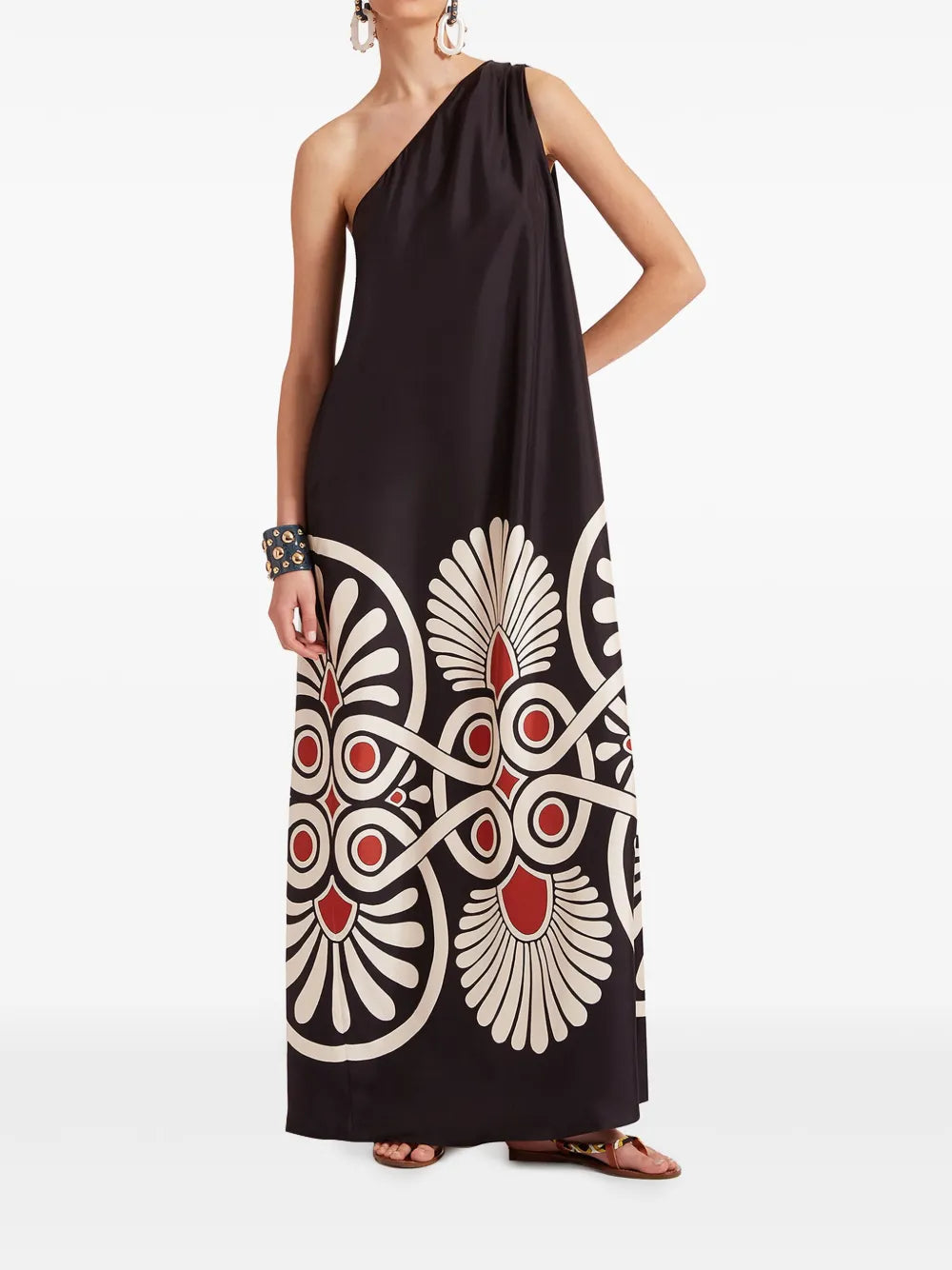 Roy Geometric-Print Silk Dress