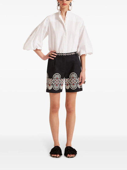 Medallion-Print Cotton Shorts