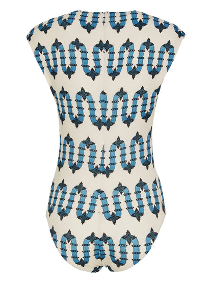 Geometric-Print Bathing Suit