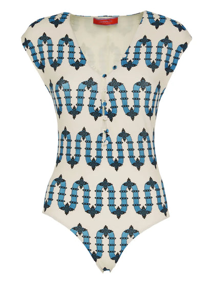 Geometric-Print Bathing Suit