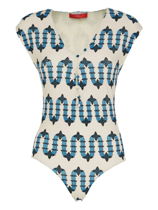 Geometric-Print Bathing Suit