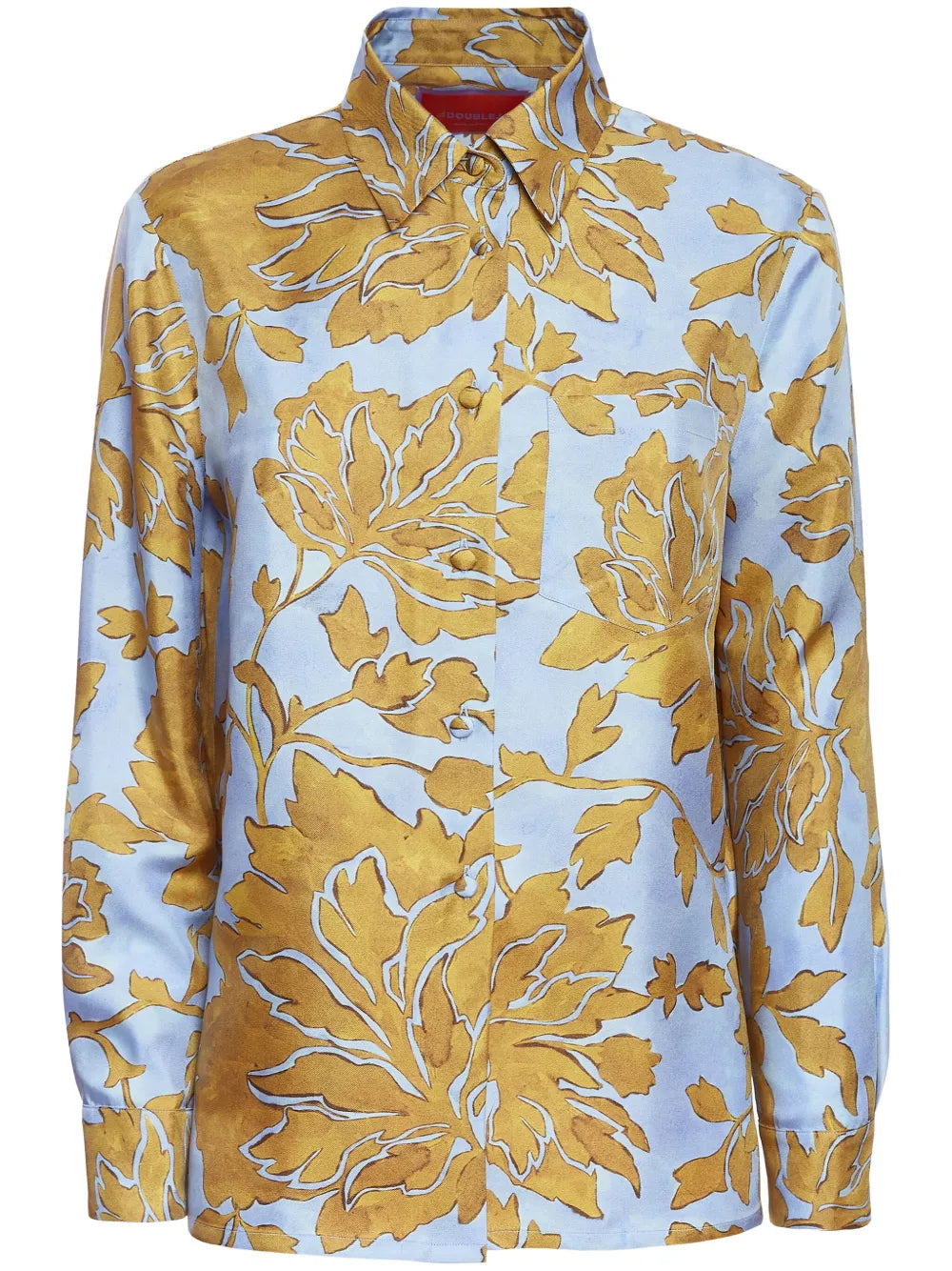 Floral-Print Silk Shirt