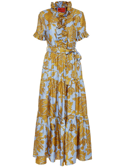 Ruffle-Trim Floral-Print Dress