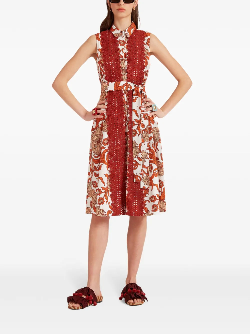 Tootsie Lace-Panelling Midi Dress