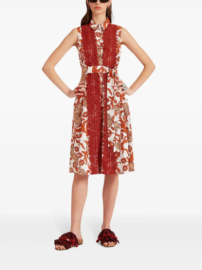 Tootsie Lace-Panelling Midi Dress