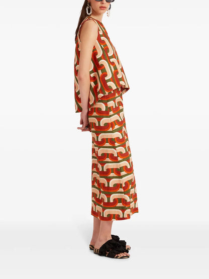 Prometheus-Print A-Line Skirt