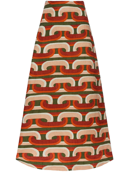 Prometheus-Print A-Line Skirt