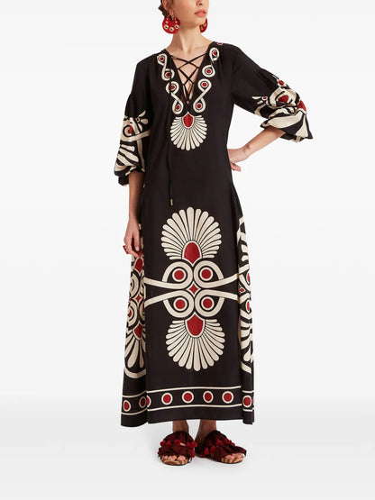 Viviana Geometric-Print Dress