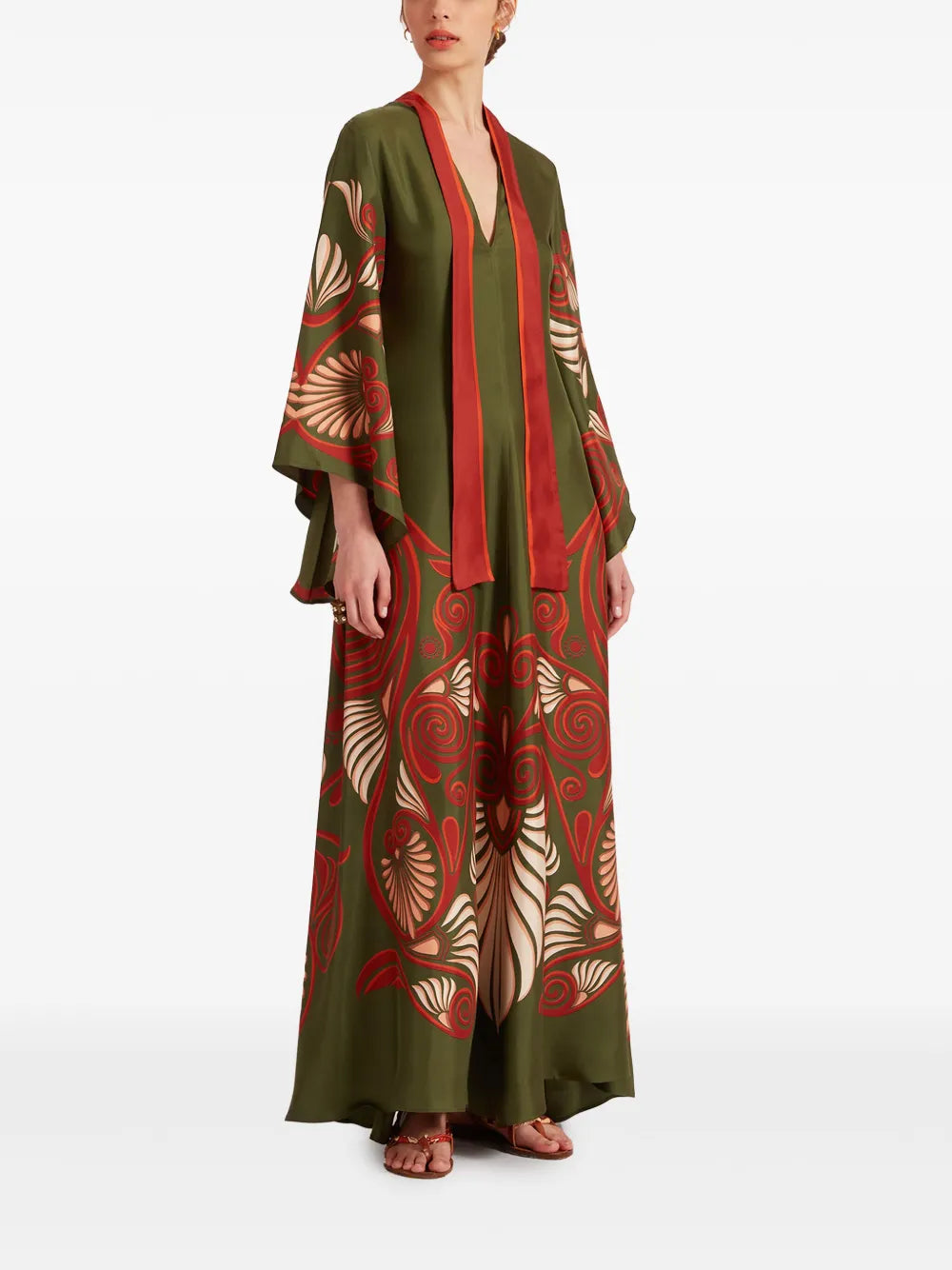 Magnifico Botanical-Print Silk Dress