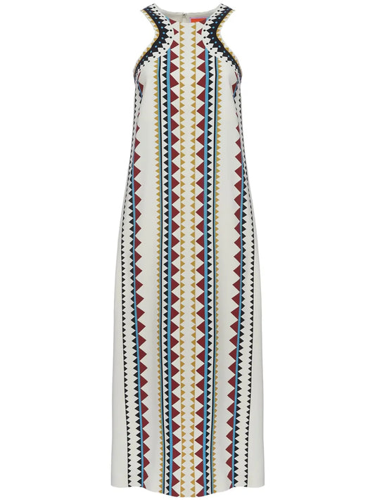 Geometric-Print Maxi Skirt
