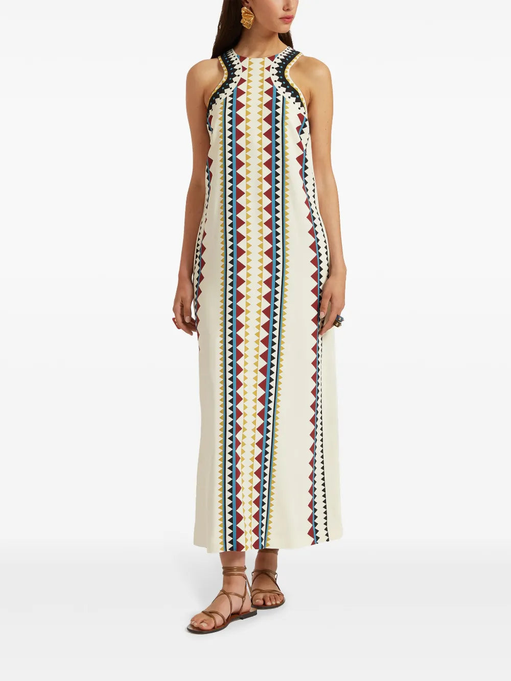 Geometric-Print Maxi Skirt
