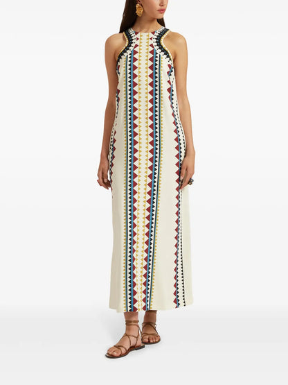Geometric-Print Maxi Skirt