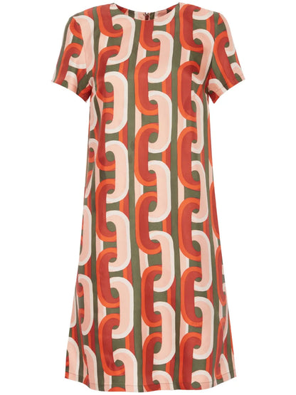 Swing Chain-Link Print Mini Dress