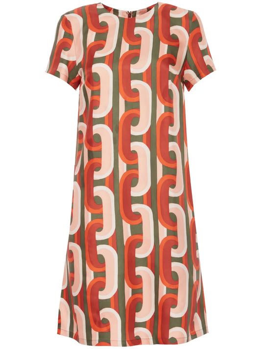 Swing Chain-Link Print Mini Dress