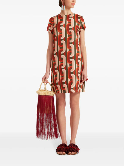 Swing Chain-Link Print Mini Dress