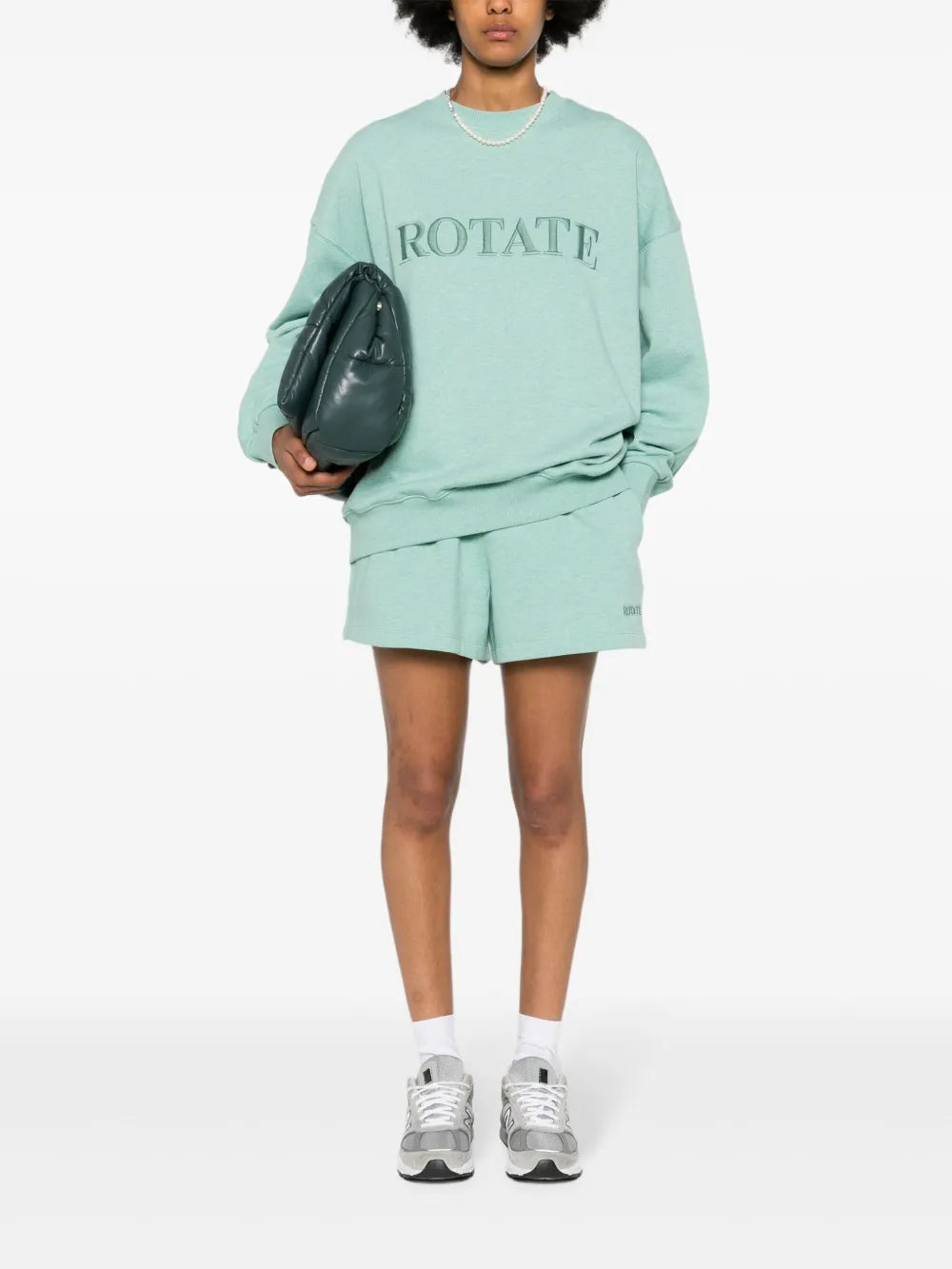 Logo-Embroidered Mélange Shorts