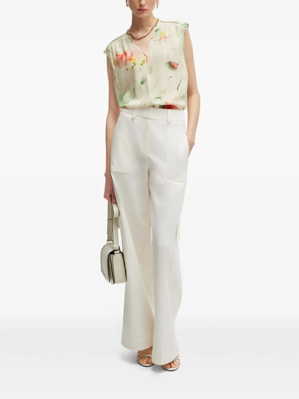 Floral-Print Silk Blouse