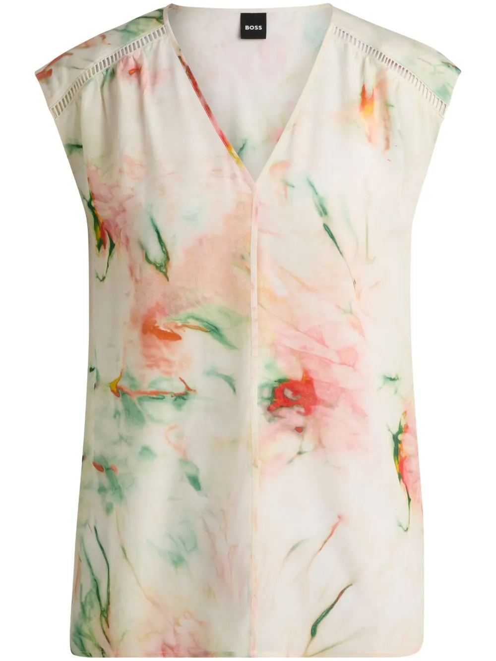 Floral-Print Silk Blouse