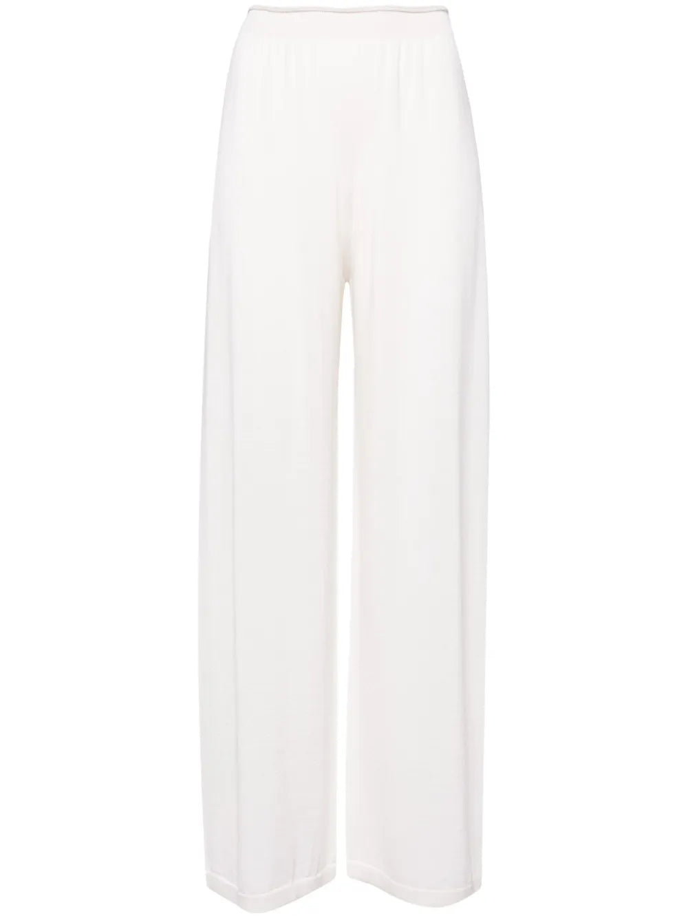 Elasticated-Waist Straight-Leg Trousers