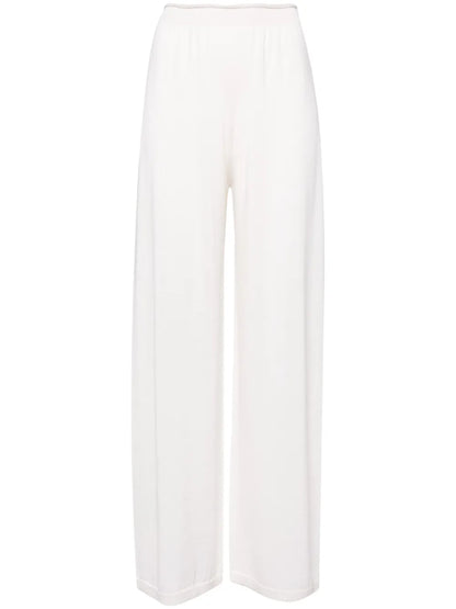 Elasticated-Waist Straight-Leg Trousers
