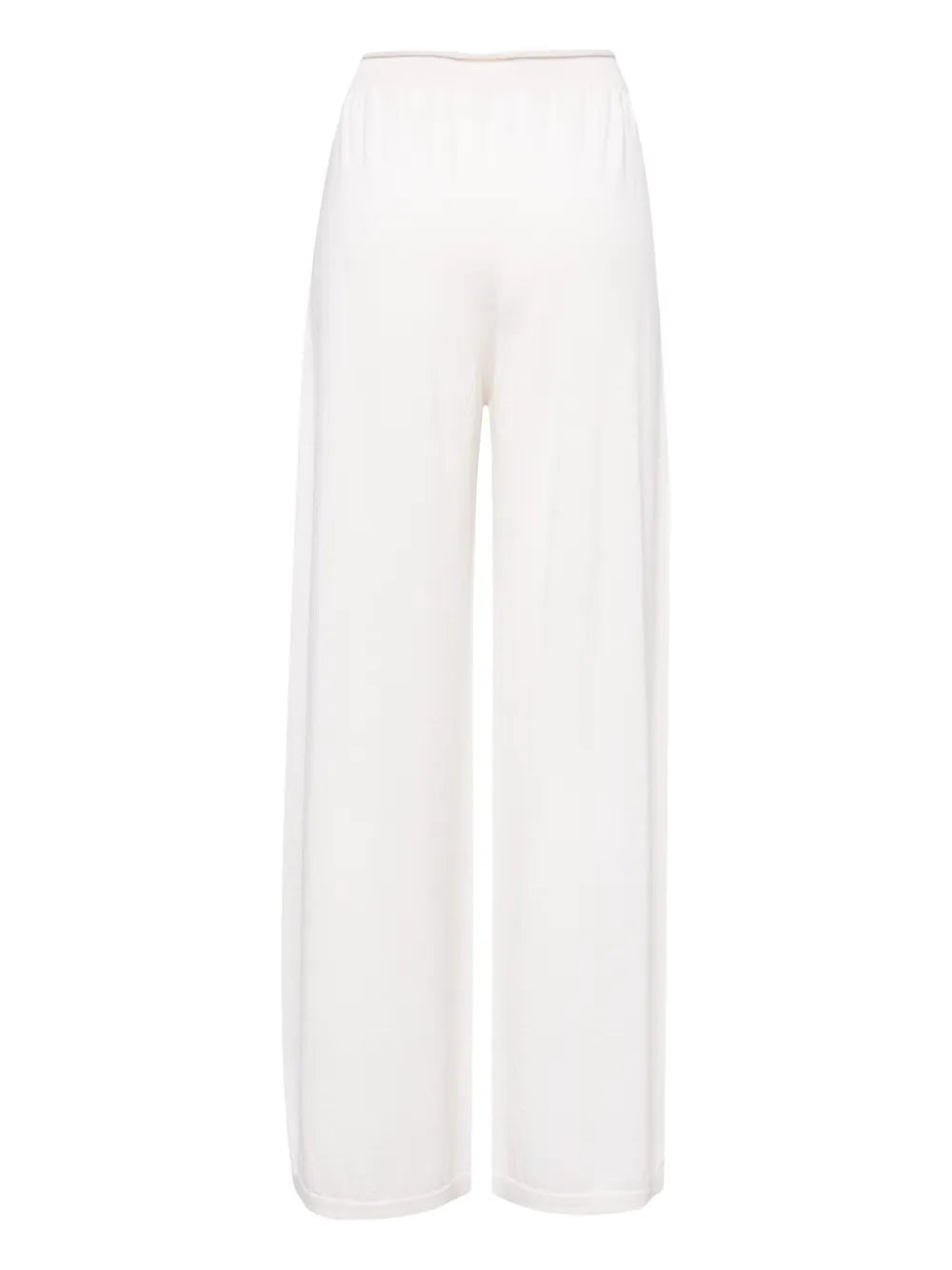 Elasticated-Waist Straight-Leg Trousers