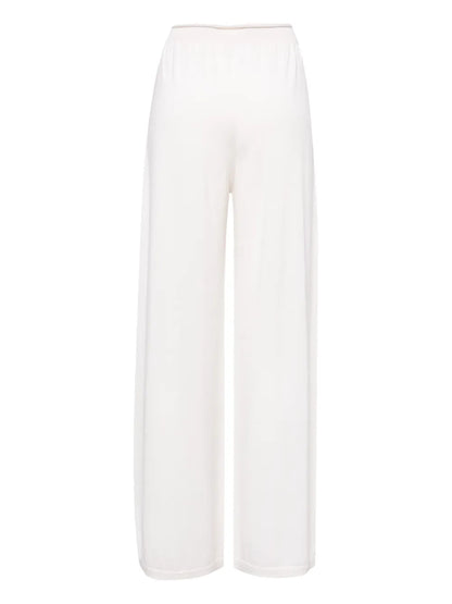 Elasticated-Waist Straight-Leg Trousers