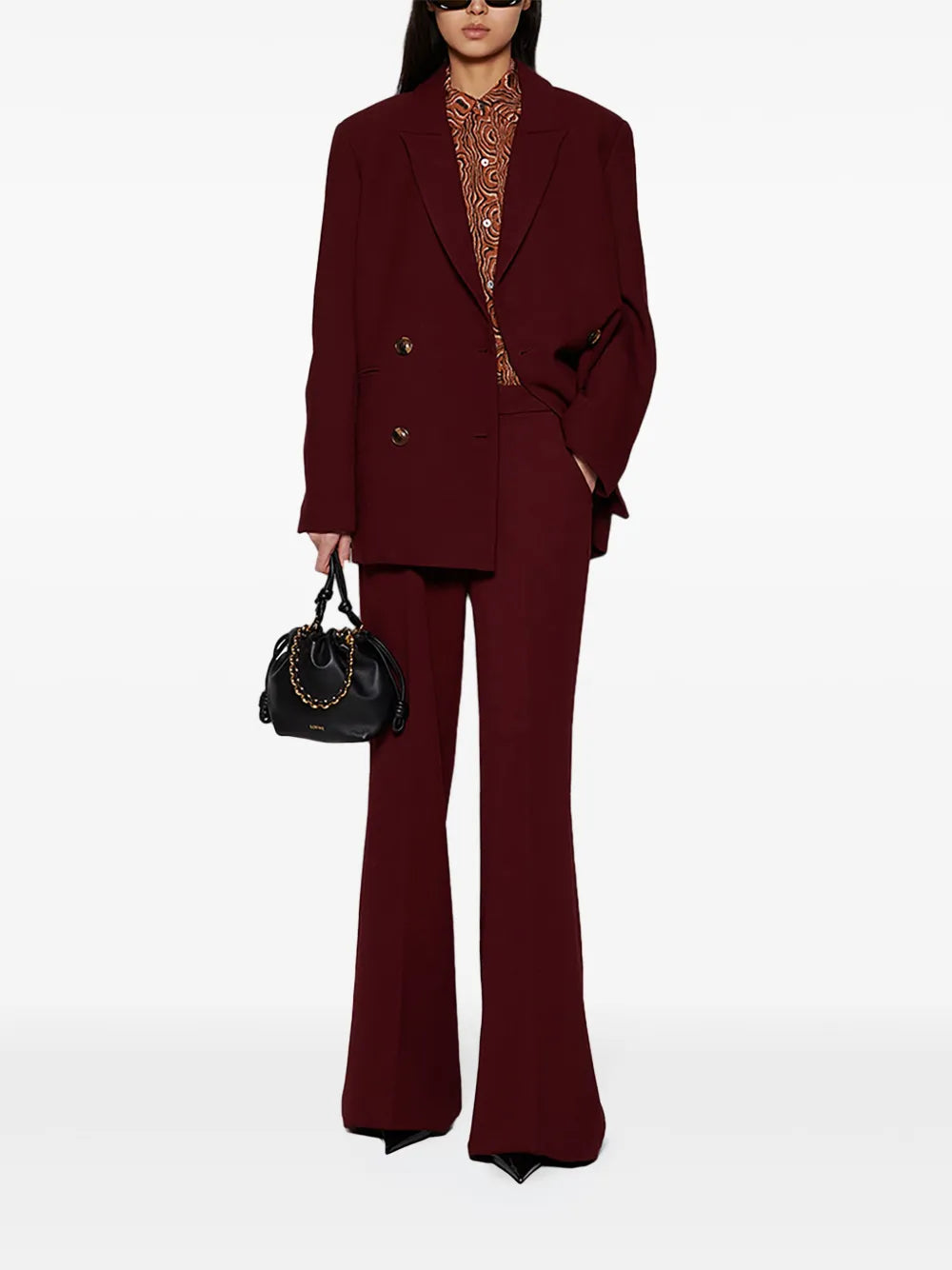 The Jenna Abstract-Print Silk Blouse