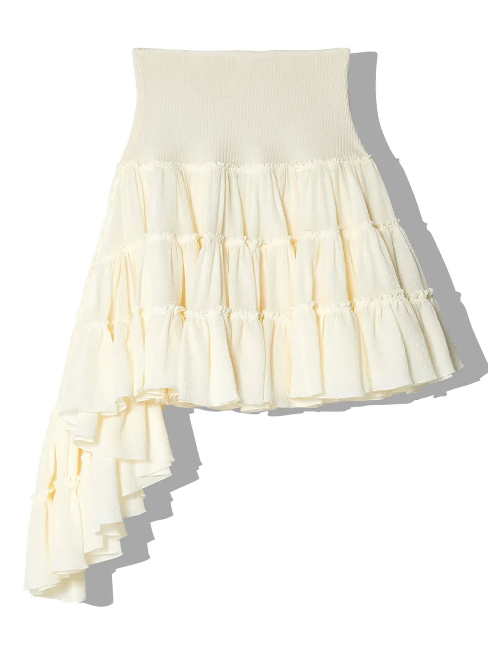 Ruffled Asymmetric Miniskirt