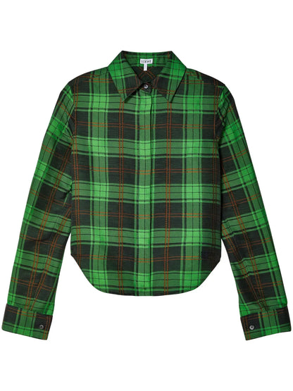 Plaid-Check Button-Up Shirt