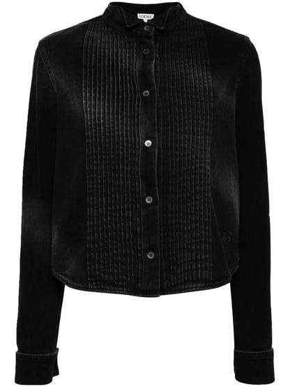 Pleated Denim Shirt