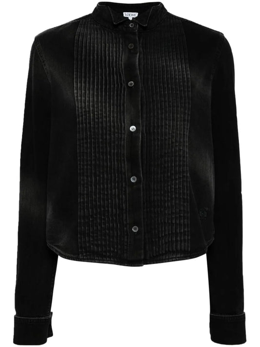 Pleated Denim Shirt