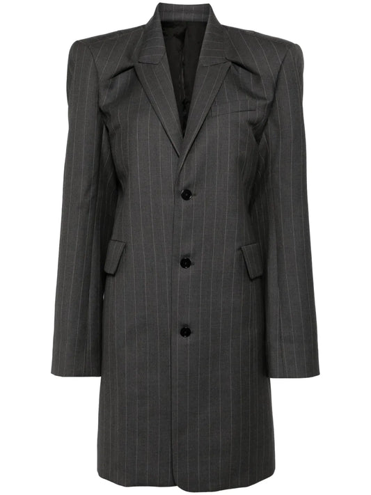 Pinstripe-Print Wool Blazer