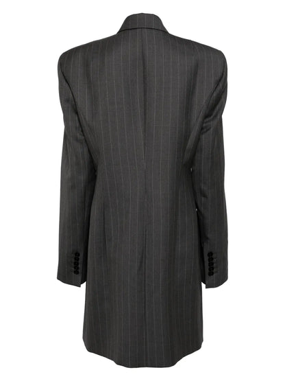 Pinstripe-Print Wool Blazer